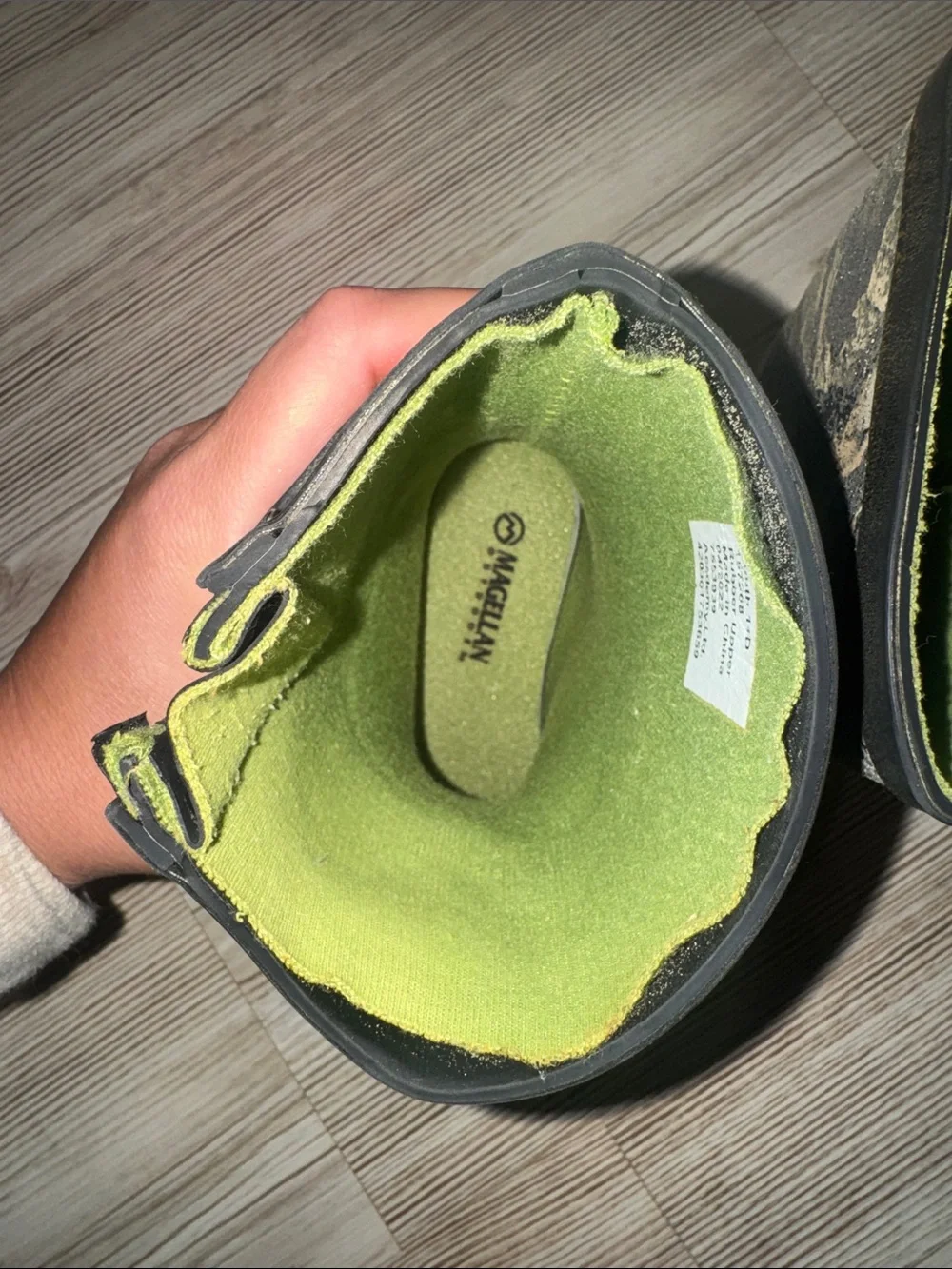 Magellan Outdoors Kids Camo Rain & Snow Boots with Green Lining